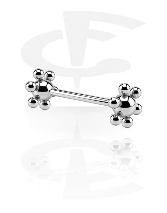 Sztangi, Barbell with Flower Balls, Surgical Steel 316L