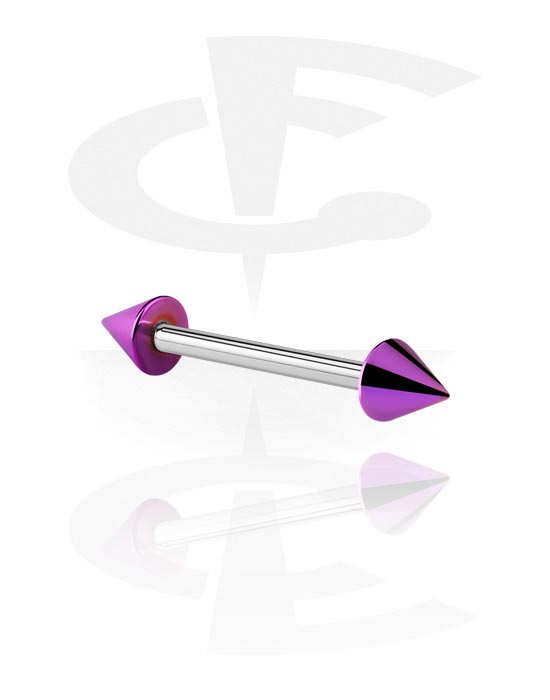 Barbells, Barbell with anodized cone, Surgical Steel 316L