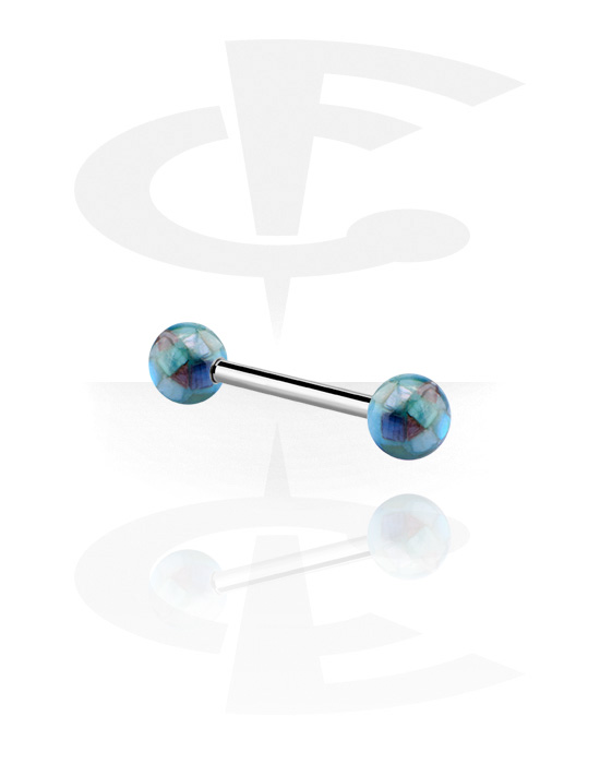 Barbellek, Barbell with mosaic balls, Surgical Steel 316L