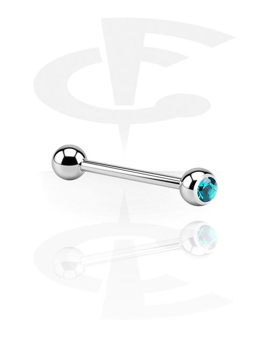 Barbells, Barbell with Jewelled Balls, Surgical Steel 316L