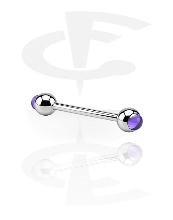 Barbellit, Barbell with "Cabochon"-Balls, Surgical Steel 316L