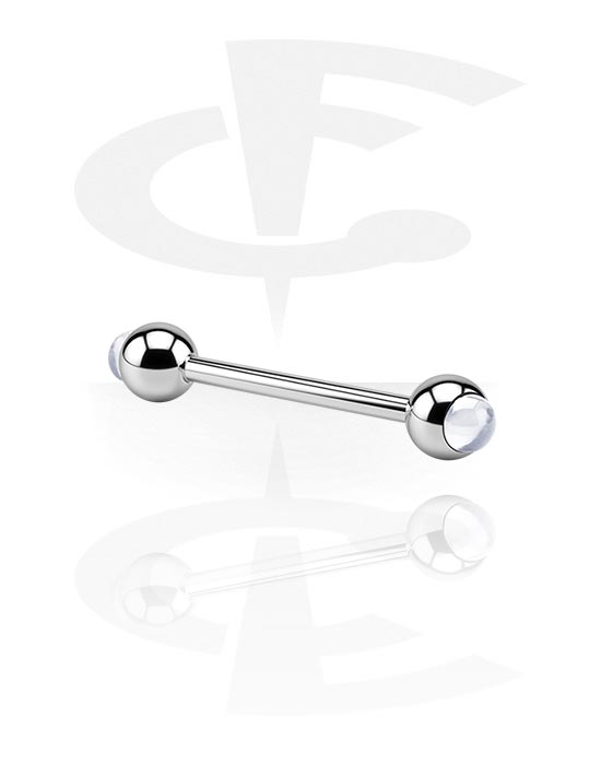 Lige stave, Barbell with "Cabochon"-Balls, Surgical Steel 316L
