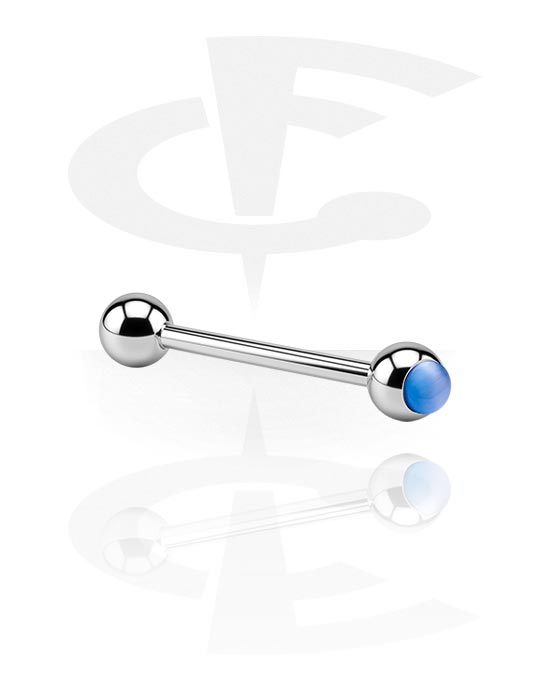 Činky, Barbell with "Cat Eye"-Balls, Surgical Steel 316L