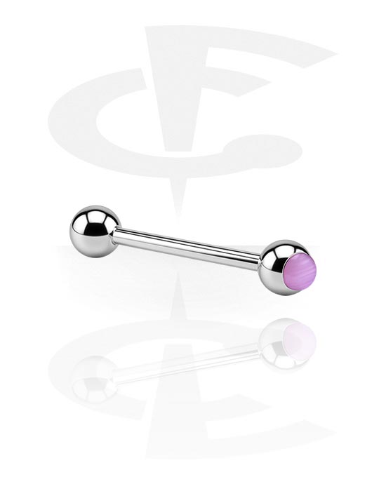 Barbellit, Barbell with "Cat Eye"-Balls, Surgical Steel 316L