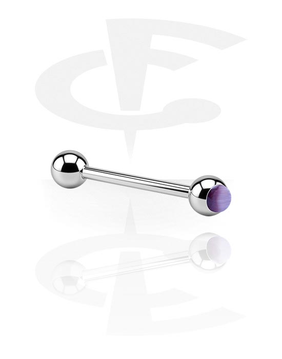 Šipkice, Barbell with "Cat Eye"-Balls, Surgical Steel 316L