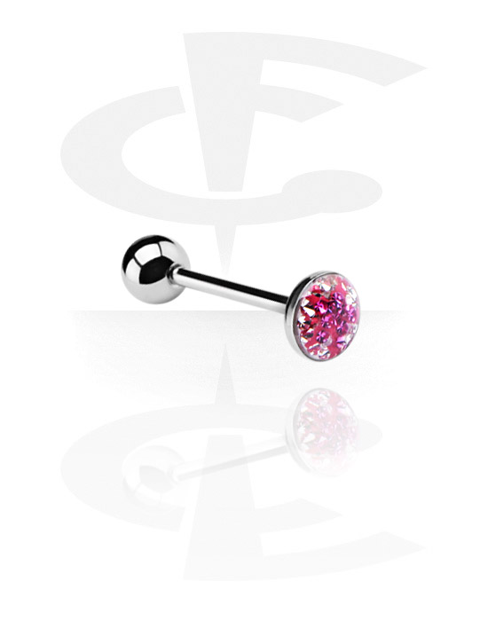 Barbellit, Crystaline Jeweled Flat Barbell, Surgical Steel 316L