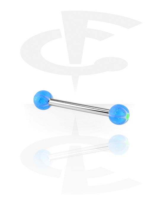 Šipkice, Barbell with "Murano"-Balls, Surgical Steel 316L, Acryl