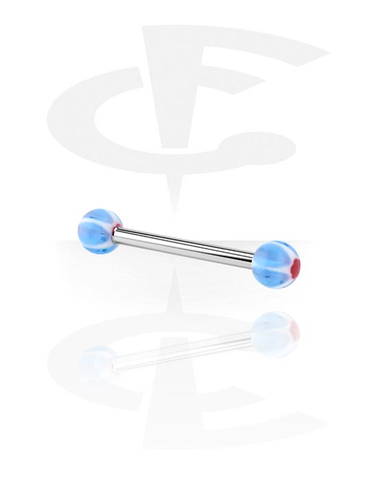 Sztangi, Barbell with "Murano"-Balls, Surgical Steel 316L, Acryl