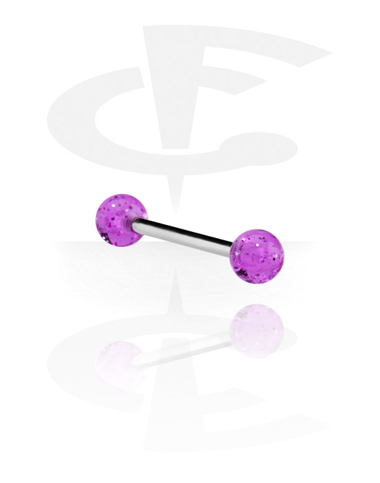 Sztangi, Barbell with Glittering Balls, Surgical Steel 316L, Acryl