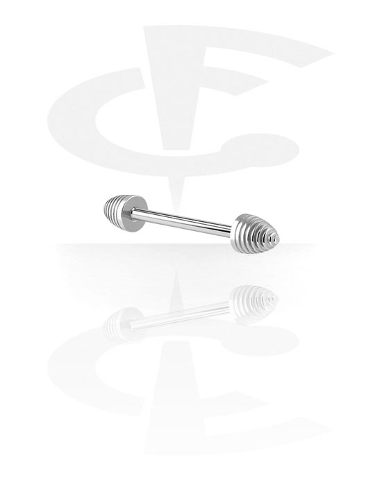 Barbellek, Barbell with Hive Cones, Surgical Steel 316L