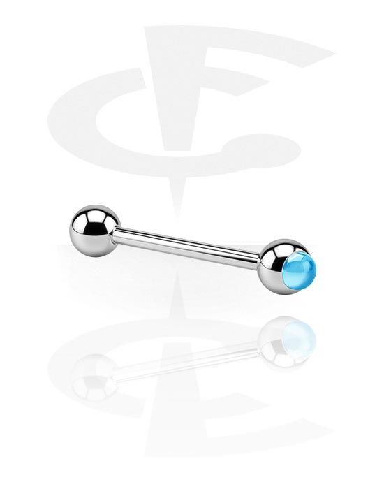Barbellek, Barbell with Cabochon Balls, Surgical Steel 316L