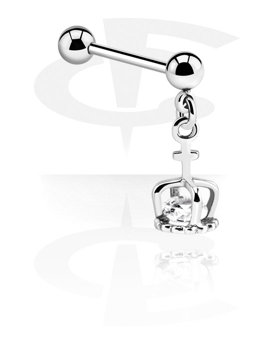 Barbells, Barbell with crown charm, Surgical Steel 316L