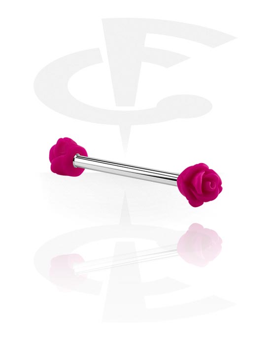 Barbells, Barbell with flower attachment, Surgical Steel 316L, Acrylic