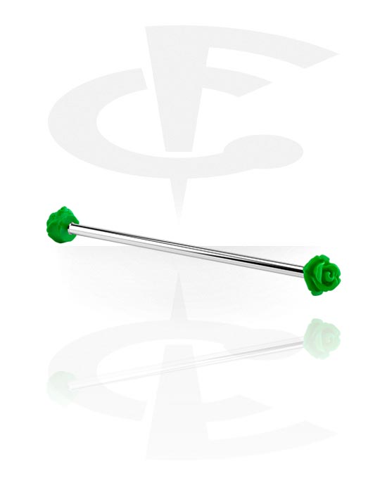 Barbells, Barbell with flower attachment, Surgical Steel 316L, Acrylic
