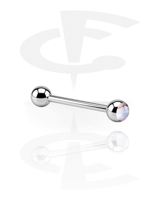 Barbells, Barbell with imitation mother of pearl design, Surgical Steel 316L