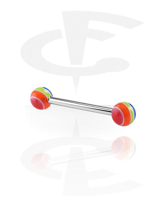 Barbellit, Barbell with Pop Layer Balls, Surgical Steel 316L, Acryl