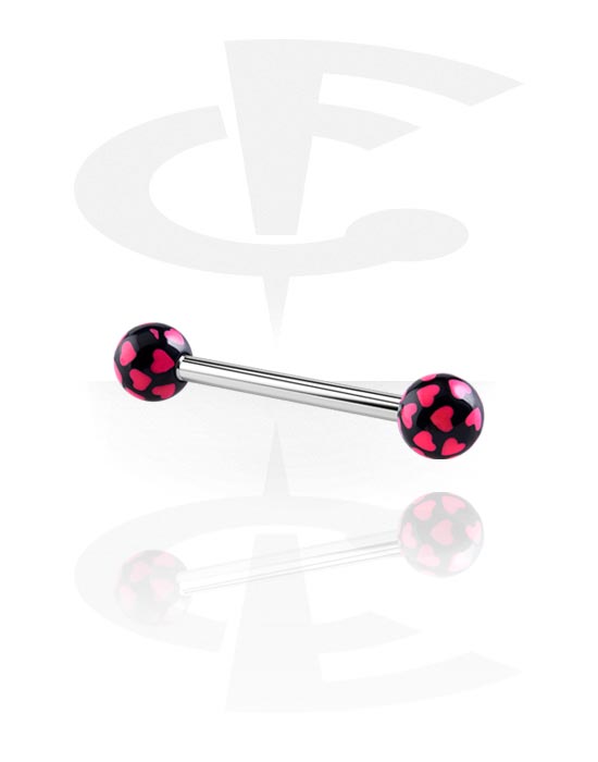 Barbells, Barbell – Hearts, Surgical Steel 316L, Acryl