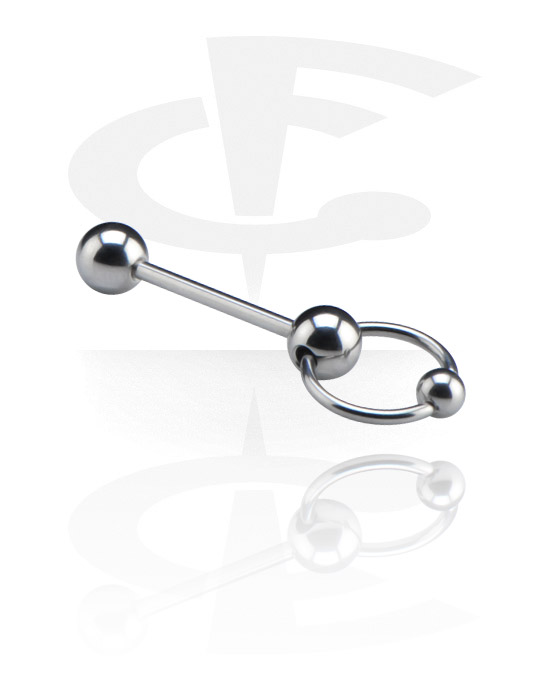 Činky, Slave Barbell with Ringbells Ball, Surgical Steel 316L