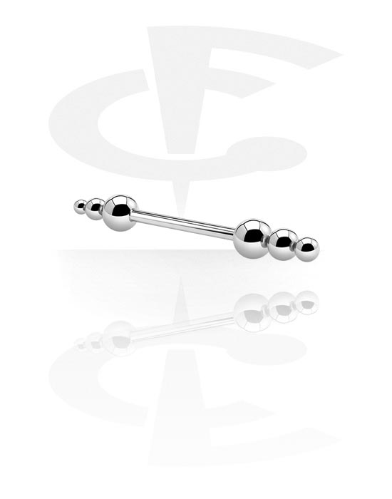 Lige stave, Barbell with Pyramids, Surgical Steel 316L