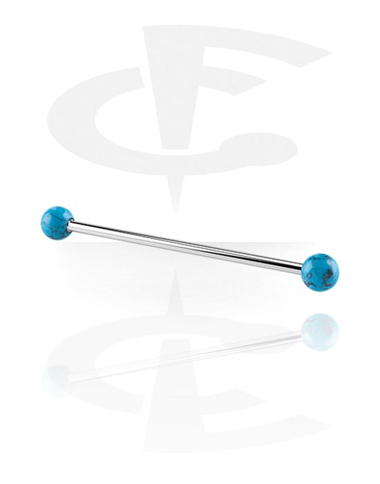Barbells, Barbell with Marble Designs, Surgical Steel 316L, Synthetic Stone