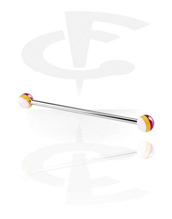 Činky, Barbell with Layer Balls, Surgical Steel 316L, Acryl