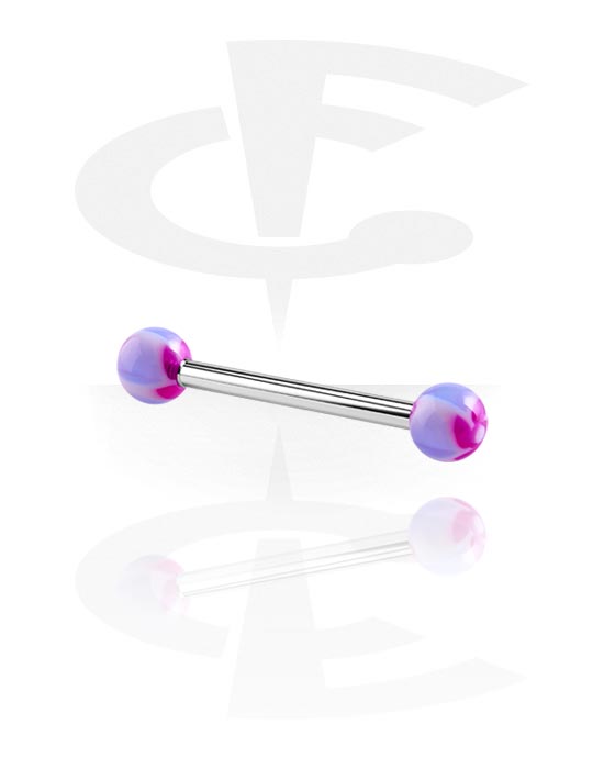 Barbell, Barbell con New Twister Flower Balls, Chirurgico acciaio 316L, Acryl