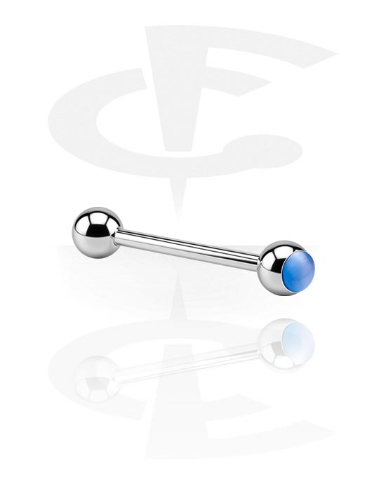 Šipkice, Barbell with Cat Eye Balls, Surgical Steel 316L