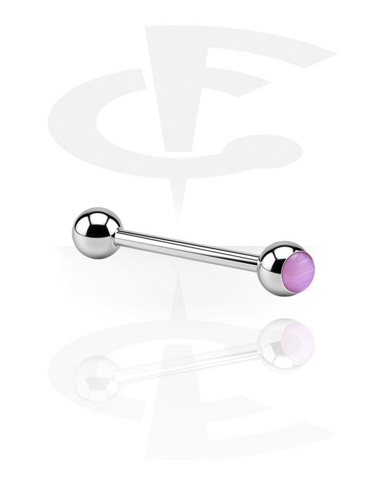 Barbellit, Barbell with Cat Eye Balls, Surgical Steel 316L