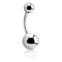 Curved Barbells, Belly button ring (surgical steel, silver, shiny finish), Surgical Steel 316L