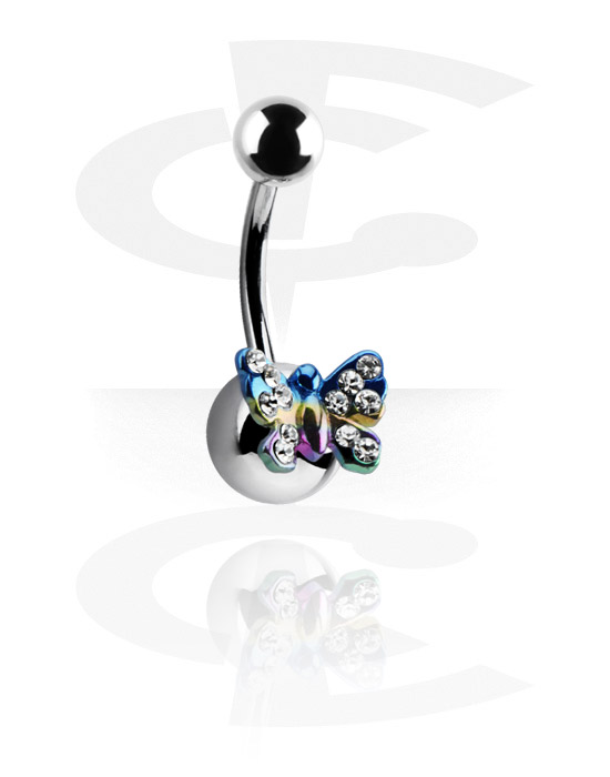 Curved Barbells, Anodized Curved Barbell - Butterfly, Surgical Steel 316L