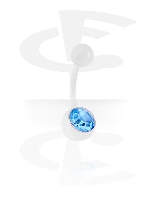 Zaobljene šipkice, Prsten za pupak (akril, razne boje) s kristalnim kamenom, Akril