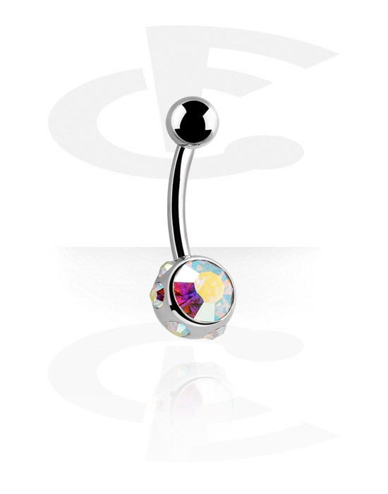 Curved Barbells, Jeweled Fashion Banana, Surgical Steel 316L