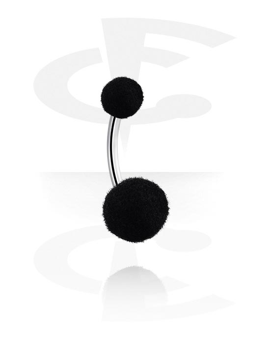 Curved Barbells, Curved Barbell with Velvet Ball, Surgical Steel 316L