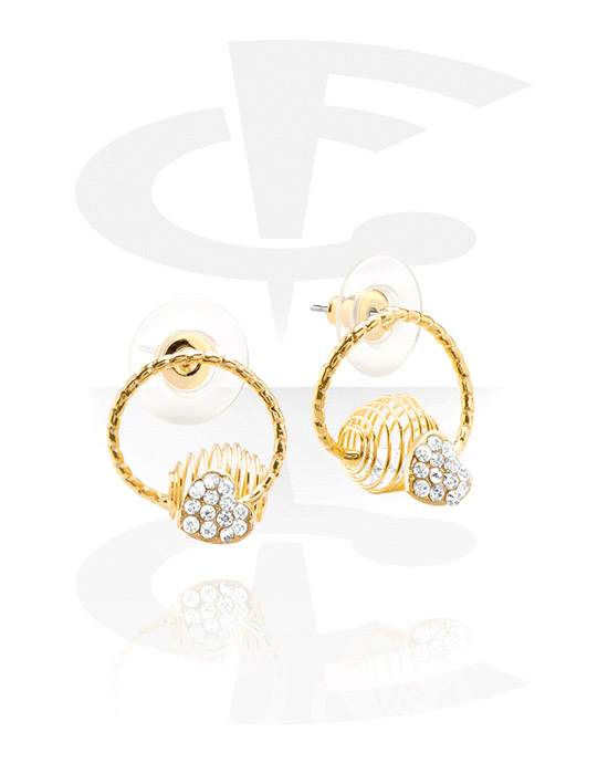 Earrings, Studs & Shields, Ear Studs, Rose Gold Plated Brass, Gold Plated Brass