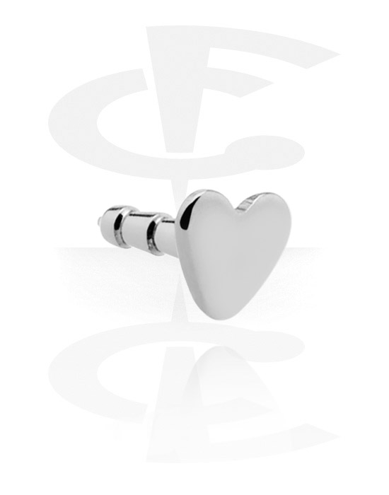 Bolas, barras & más, Accesorio para barra labret "push-fit" (titanio, anodizado) con diseño de corazón, Titanio