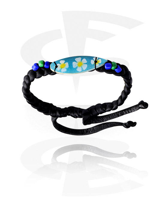 Bracelets, Bracelet tendance avec motif surf, Cuir, Bois