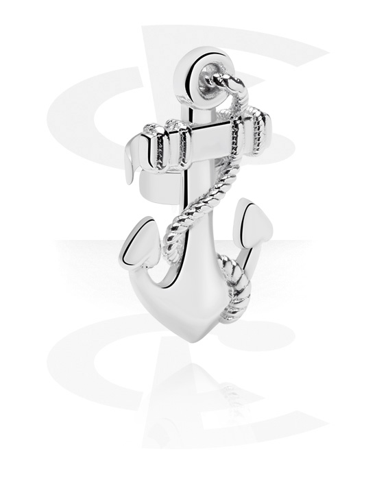 Fake Piercings, Ear Cuff with anchor design, Surgical Steel 316L