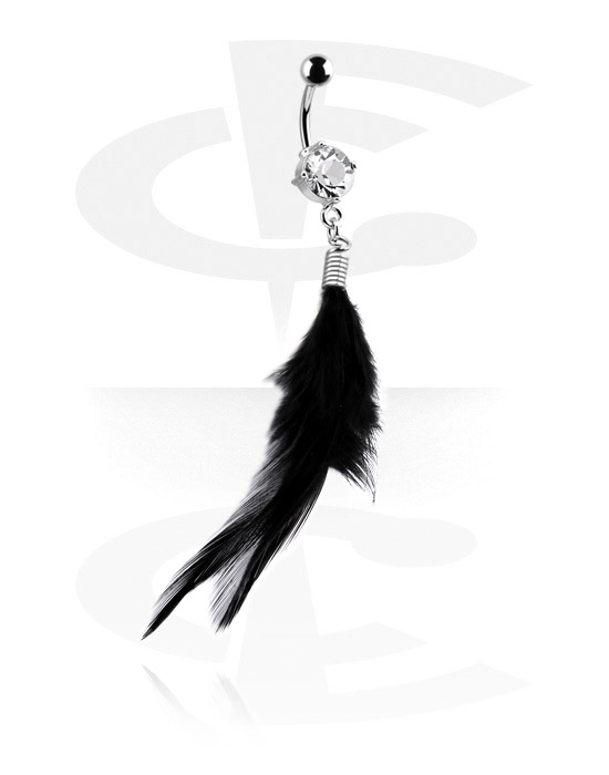 Curved Barbells, Trendy Curved Barbell with Feather, Surgical Steel 316L