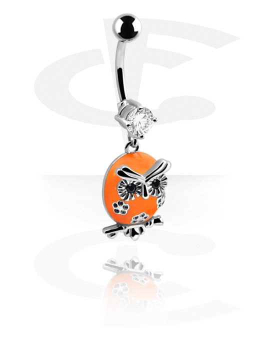 Banany, Banana with Owl Charm, Surgical Steel 316L