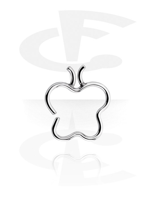 Anéis piercing, Continuous ring "borboleta" (aço cirúrgico, prata, acabamento brilhante), Aço cirúrgico 316L