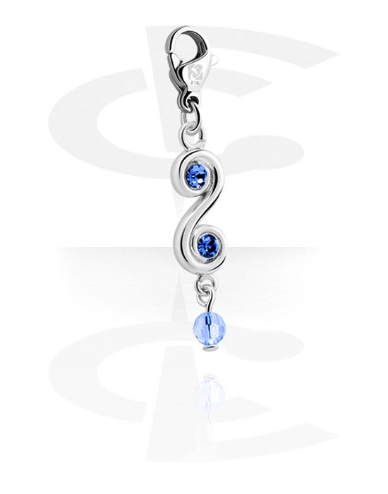 Porte-charms, Pendentif pour bracelets à pendentifs avec pierre en crystal en différentes couleurs, Laiton plaqué