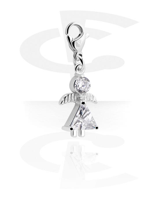 Charms, Charm for Charm Bracelet with angel design, Surgical Steel 316L, Plated Brass