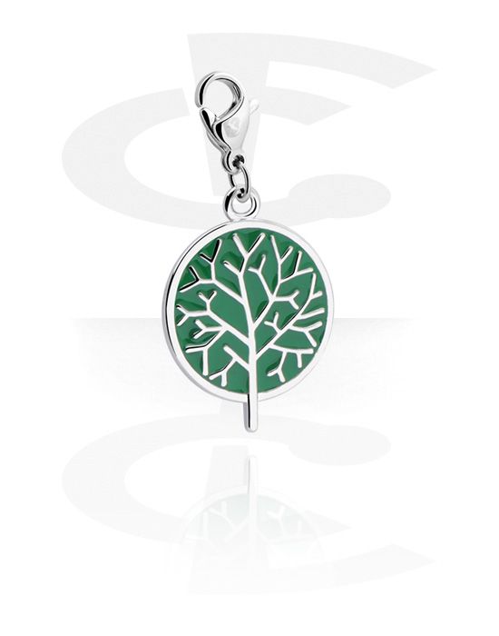 Charms, Charm for Charm Bracelet with tree design, Surgical Steel 316L, Plated Brass