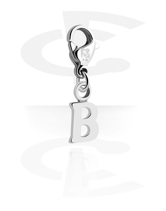 Charms, Charm for Charm Bracelet with letter B, Plated Brass