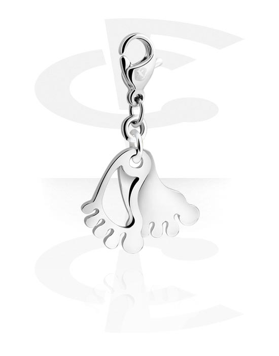 Charms, Charm for Charm Bracelet with foot design, Plated Brass