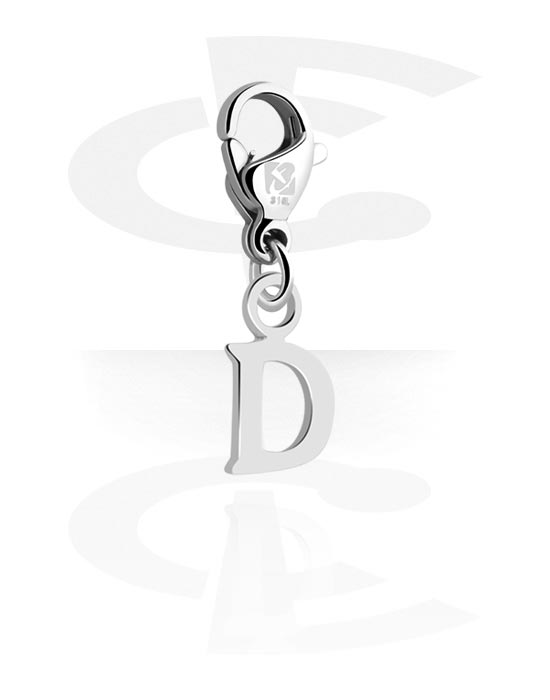 Charms, Charm for Charm Bracelet with letter D, Plated Brass