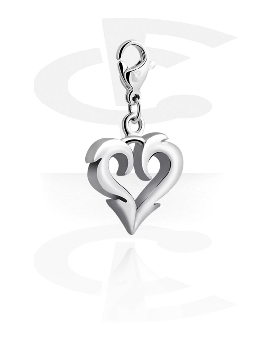 Charms, Charm for Charm Bracelet with heart design, Plated Brass