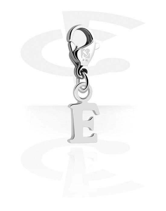 Charms, Charm for Charm Bracelet with letter E, Plated Brass