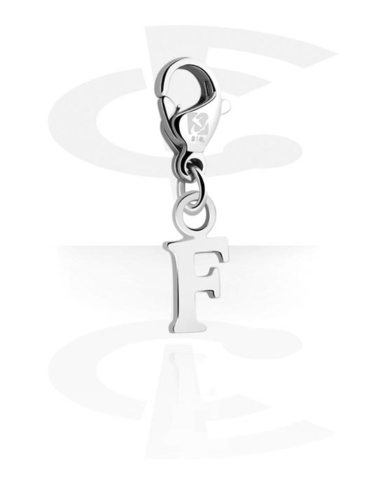 Porte-charms, Pendentif pour bracelets à pendentifs avec lettre f, Laiton plaqué