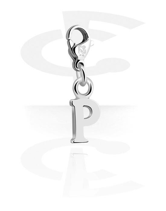 Charms, Charm for Charm Bracelet with letter P, Plated Brass